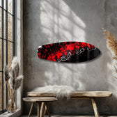 Red and Black Street Graffiti Glass Wall Art.