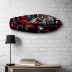 Samurai Katana with Cherry Blossoms Glass Wall Art.
