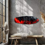 Red and Black Smoke Abstract Glass Wall Art.