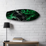 Green Smoke Abstract Glass Wall Art.