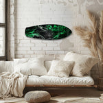 Green Smoke Abstract Glass Wall Art.