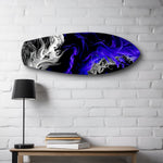 Purple Ink Flow Abstract Glass Wall Art.