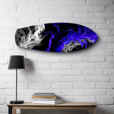 Purple Ink Flow Abstract Glass Wall Art.