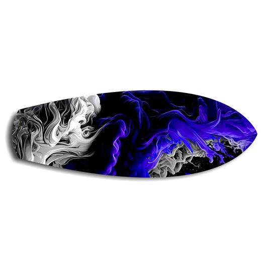 Purple Ink Flow Abstract Glass Wall Art.