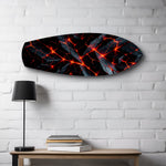 Molten Lava Cracked Stone Glass Wall Art.