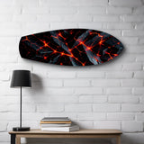Molten Lava Cracked Stone Glass Wall Art.