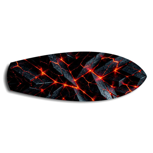 Molten Lava Cracked Stone Glass Wall Art.