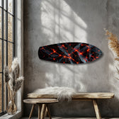 Molten Lava Cracked Stone Glass Wall Art.