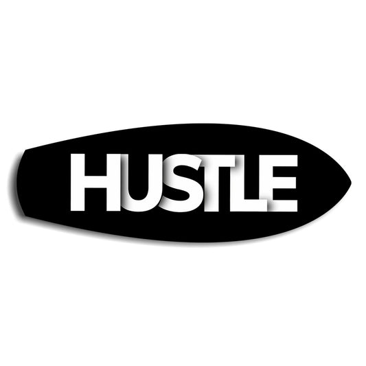 Hustle Typography Motivational Glass Wall Art.