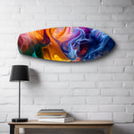 Multicolor Smoke Swirl Abstract Glass Wall Art.