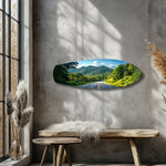 Forest Mountain Road Landscape Glass Wall Art.