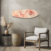 Abstract Pink Cloud Swirl Glass Wall Art.