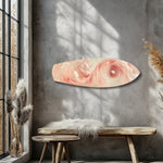 Abstract Pink Cloud Swirl Glass Wall Art.