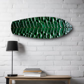 Emerald Crocodile Skin Glass Wall Art.