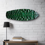 Emerald Crocodile Skin Glass Wall Art.