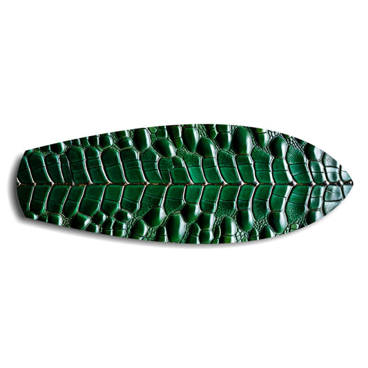 Emerald Crocodile Skin Glass Wall Art.