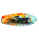 Classic Black Car Watercolor Glass Wall Art.