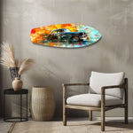 Classic Black Car Watercolor Glass Wall Art.
