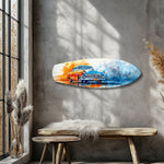 Two-Tone Vintage Car Watercolor Glass Wall Art.