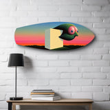 Surreal Bird Cube Sunset Glass Wall Art.