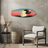 Surreal Bird Cube Sunset Glass Wall Art.