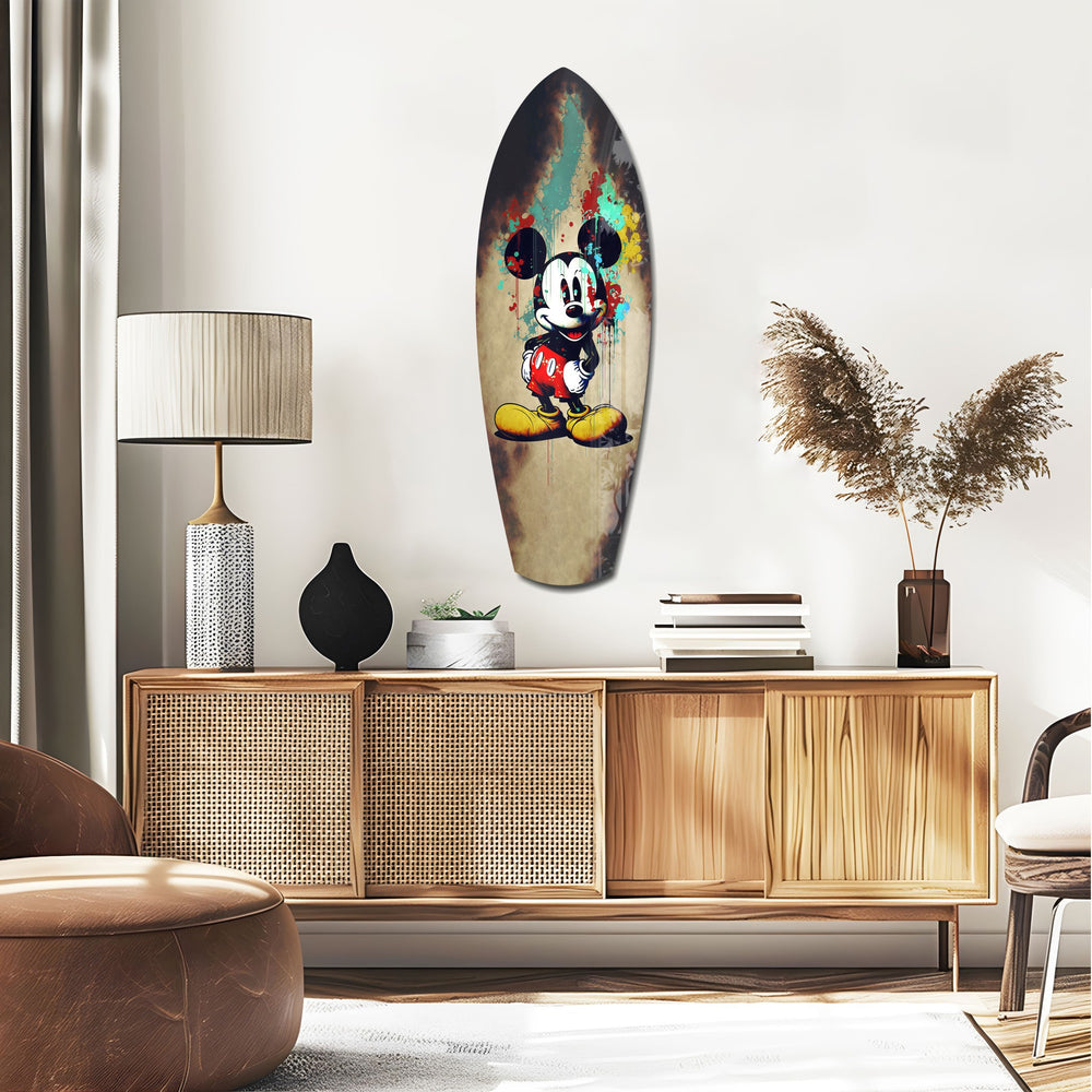 Graffiti Mouse Pop Art Glass Wall Art.