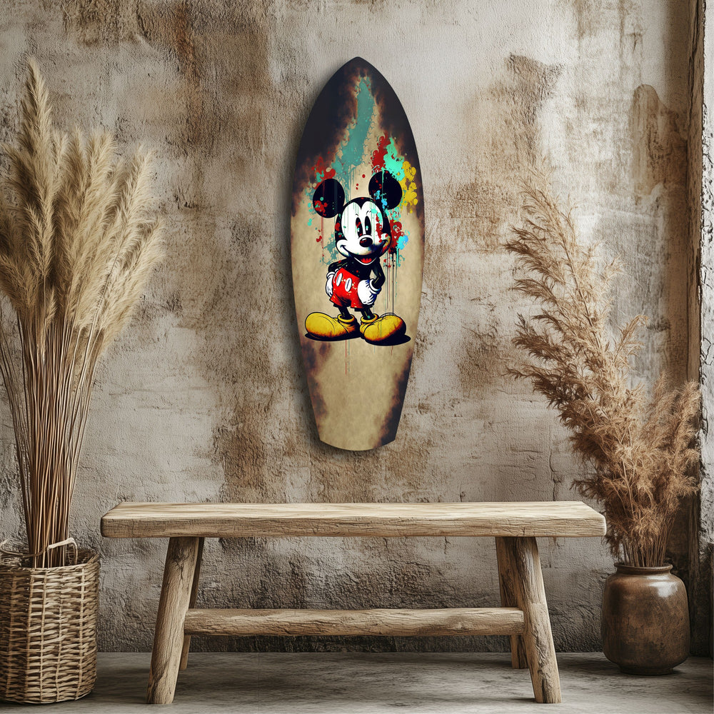 Graffiti Mouse Pop Art Glass Wall Art.