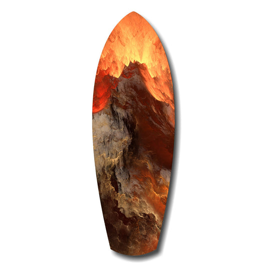 Glowing Volcano Eruption Tempered Glass Wall Art.