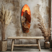 Glowing Volcano Eruption Tempered Glass Wall Art.