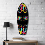 Neon Cartoon Mouse Pop Art Tempered Glass Wall Art.