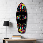Neon Cartoon Mouse Pop Art Tempered Glass Wall Art.