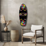 Neon Cartoon Mouse Pop Art Tempered Glass Wall Art.