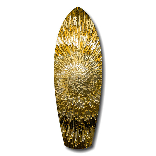Gold Sequin Burst Luxe Tempered Glass Wall Art.