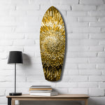 Gold Sequin Burst Luxe Tempered Glass Wall Art.
