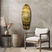 Gold Sequin Burst Luxe Tempered Glass Wall Art.