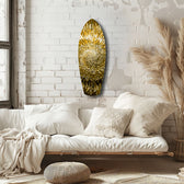Gold Sequin Burst Luxe Tempered Glass Wall Art.