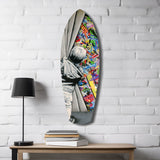 Street Art Curtain Reveal Pop Art Glass Wall Art.