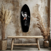 Smoking Jester Dark Portrait Tempered Glass Wall Art.