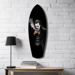 Smoking Jester Dark Portrait Tempered Glass Wall Art.