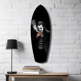Smoking Jester Dark Portrait Tempered Glass Wall Art.