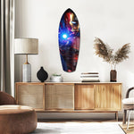 Red Armored Tech Hero Pop Art Glass Wall Art.