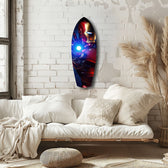Red Armored Tech Hero Pop Art Glass Wall Art.