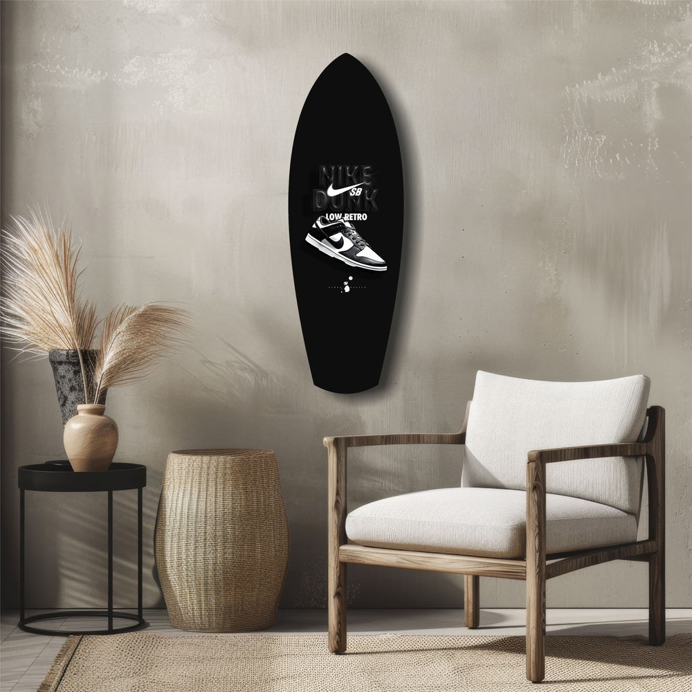 Iconic Black White Sneaker Pop Art Glass Wall Art.
