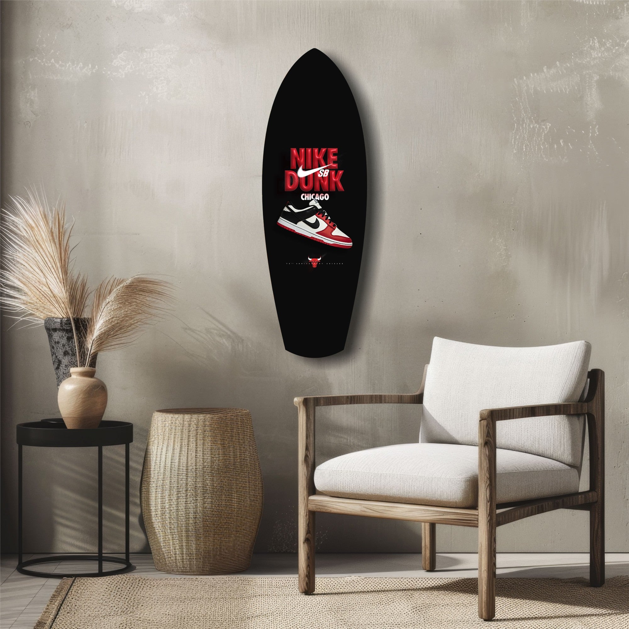 Red White Sneaker Chicago Pop Art Glass Wall Art.