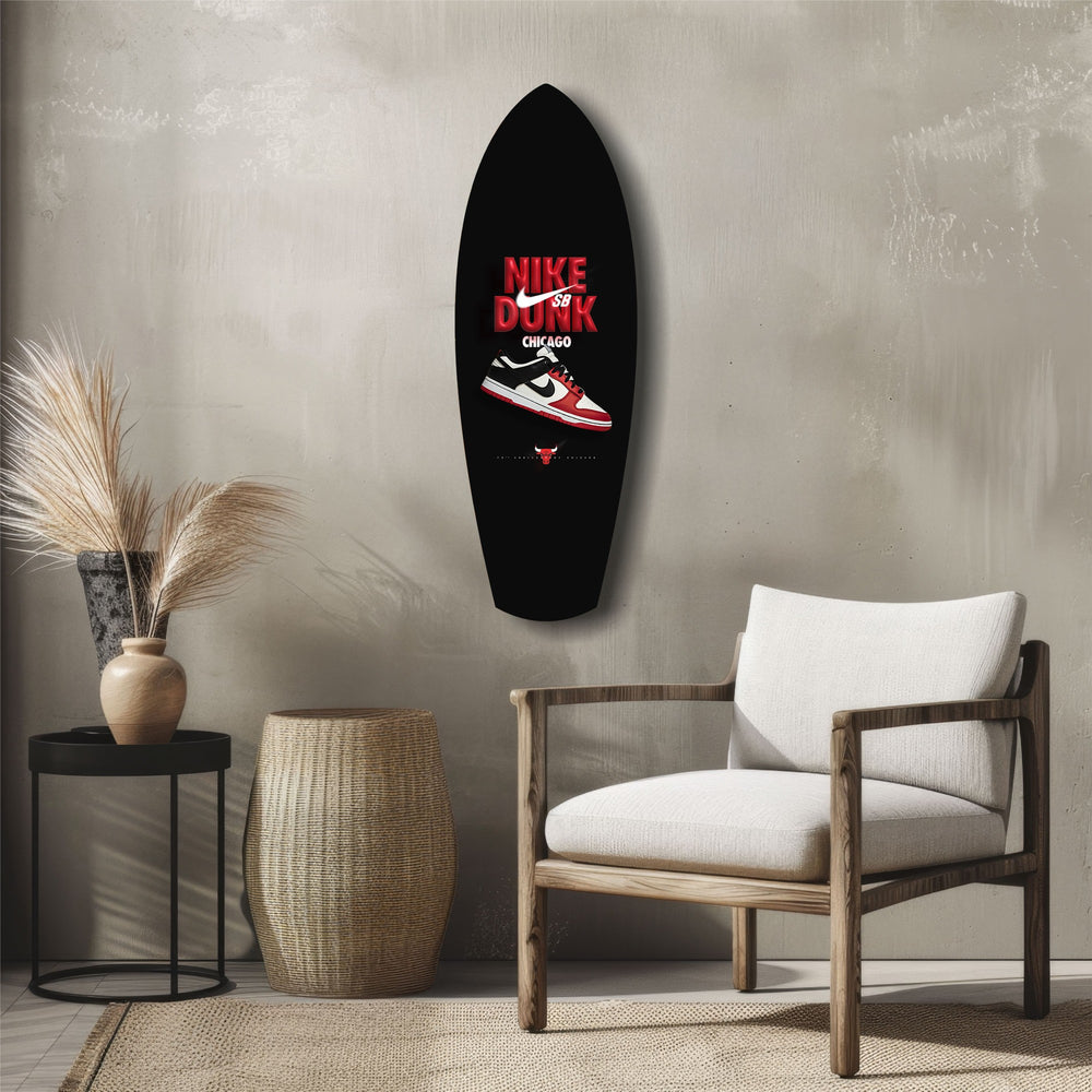 Red White Sneaker Chicago Pop Art Glass Wall Art.