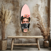 Floral Crown Woman Surreal Tempered Glass Wall Art.