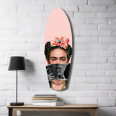 Floral Crown Woman Surreal Tempered Glass Wall Art.