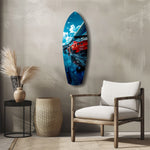 Red Racing Car Speed Tempered Glass Wall Art.