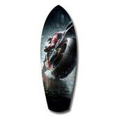 Motorcycle Speed Rain Close-Up Tempered Glass Wall Art.