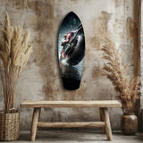 Motorcycle Speed Rain Close-Up Tempered Glass Wall Art.